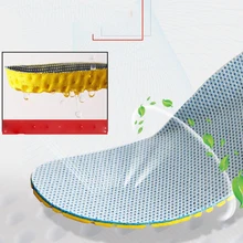 1 Pair Men Shoes Insoles Breathable Orthopedic Memory Foam Sport Arch Support Insert Soles Pad Gray Summer Deodorant Insoles