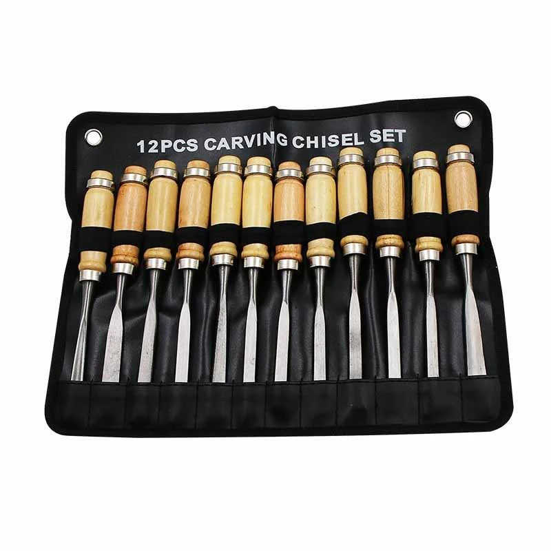 

12Pcs/Set Wood Carving Hand Chisel Set Tools Wood Craft Engraving Cutter Kit