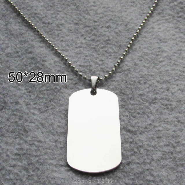 Stainless Steel Army Dog Tags Blank Military Dog Tags with Mirror Surface  Suitable for Laser Engraving 10pcs/lot