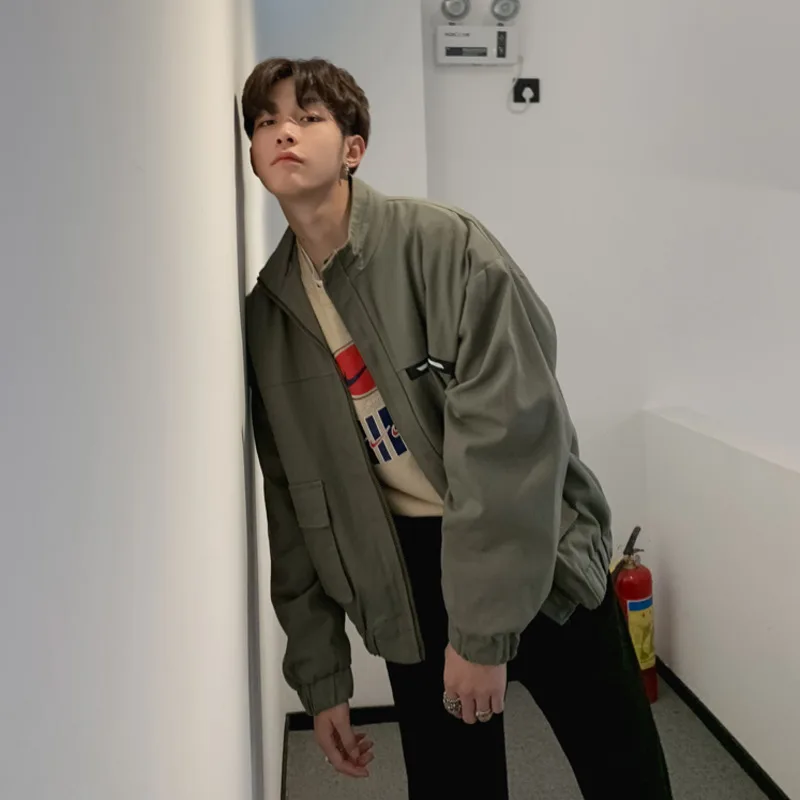 Spring New Jacket Men Fashion Solid Color Casual Tooling Wind Jacket Man Streetwear Hip Hop Loose Bomber Jacket Male Clothes Spring New Jacket Men Fashion Solid Color Casual Tooling Wind Jacket Man Streetwear Hip Hop Loose Bomber Jacket Male Clothes