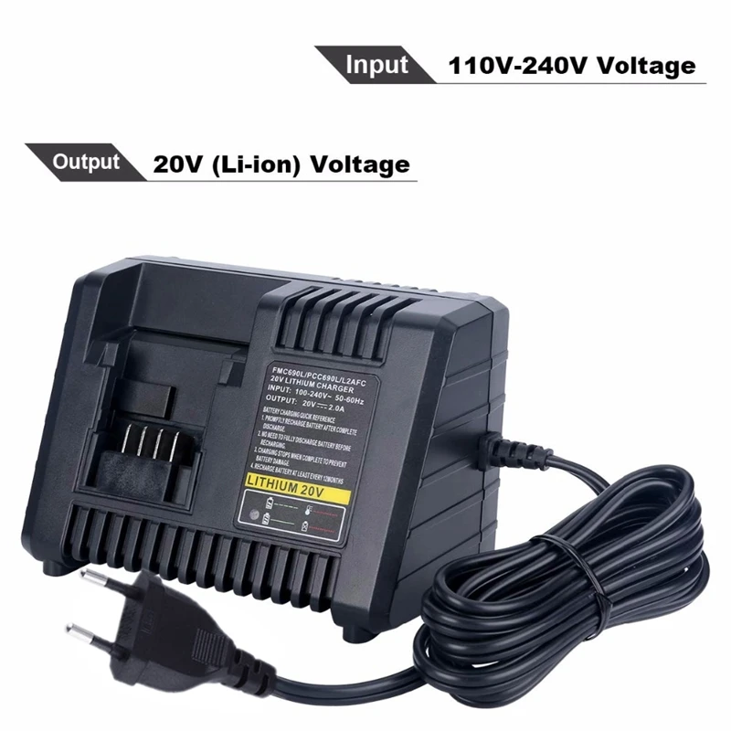 Bdcac202B 20V литиевая батарея зарядное устройство для черного и Decker литий ионный