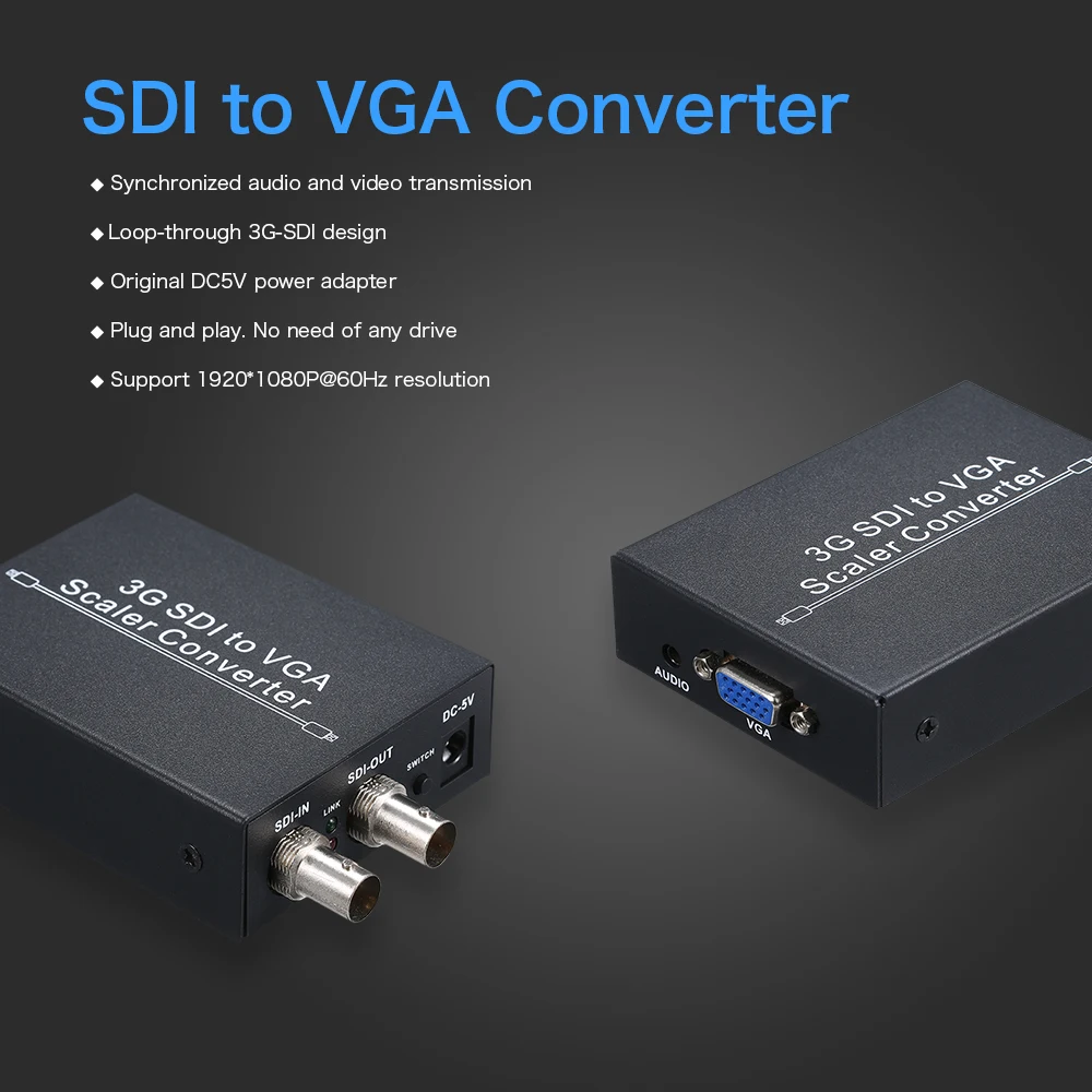Преобразователь звука SDI в VGA с сигналом 1080P преобразователь скалера совместимый
