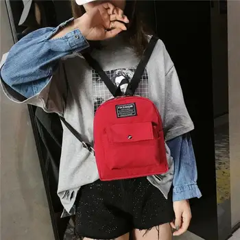 

Female Girls Solid Color Canvas Casual Women Backpacks Travel Schoolbags Ladies Teenage Girls School Book Shoulder Bags Rucksack