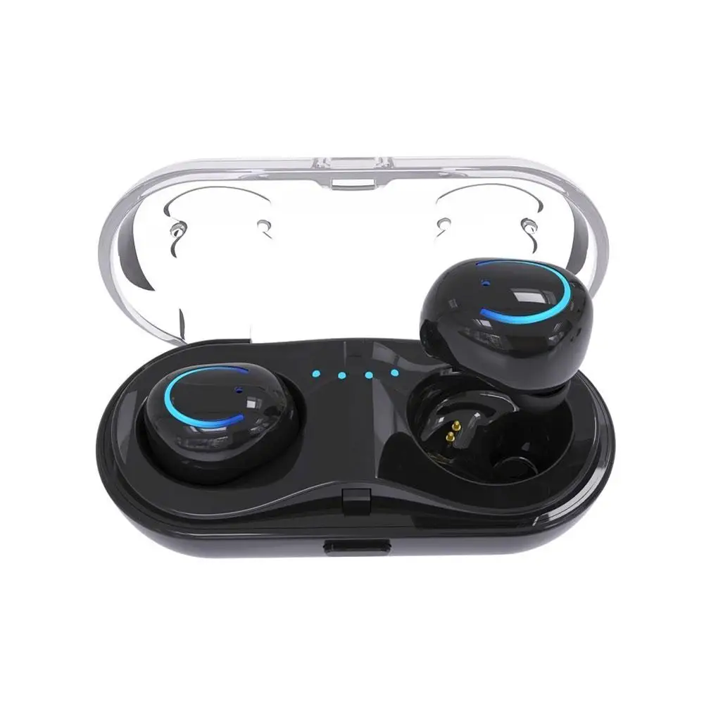 a pair wireless earphones Q18 frog eye flip Bluetooth headset Subwoofer stereo waterproof With charging compartment for xiaomi