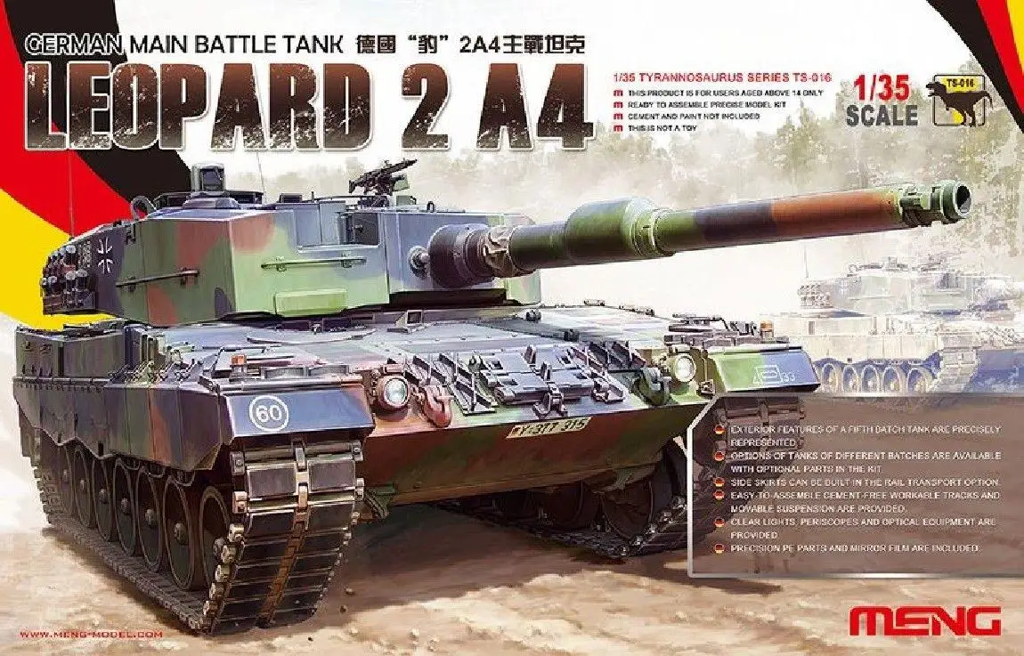Meng TS-016 модель 1/35 немецкий главный боевой танк леопард 2 А4 совершенно новый |