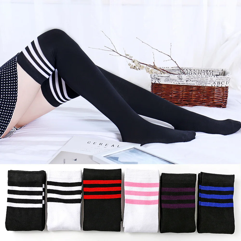 2018 women's sexy university style long socks a variety of colors can choose crossbar socks