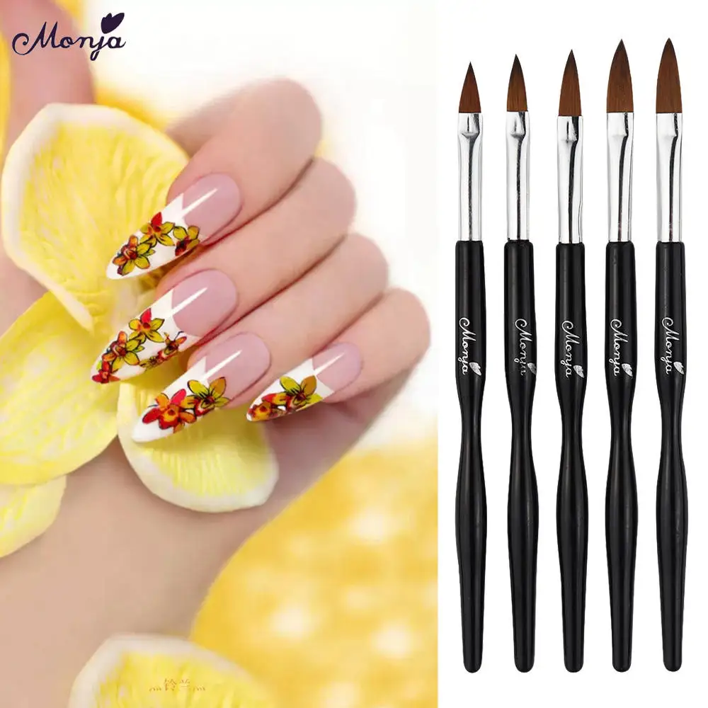 

5pcs/set Nail Art Acrylic Liquid Powder UV Polish Gel Extension Builder Brush Flower Drawing Painting Pen Manicure Tool