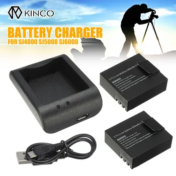 

2x 3.7V 900mAh Li-ion Battery + USB Cable Desktop Charger Charging For SJ4000 SJ5000 SJ6000 Action Sports Camera DVR