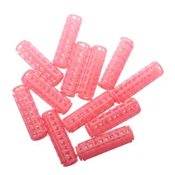 12 шт. розовый пластик хобби Стайлинг для волос цилиндрические щипцы для завивки волос Зажимы