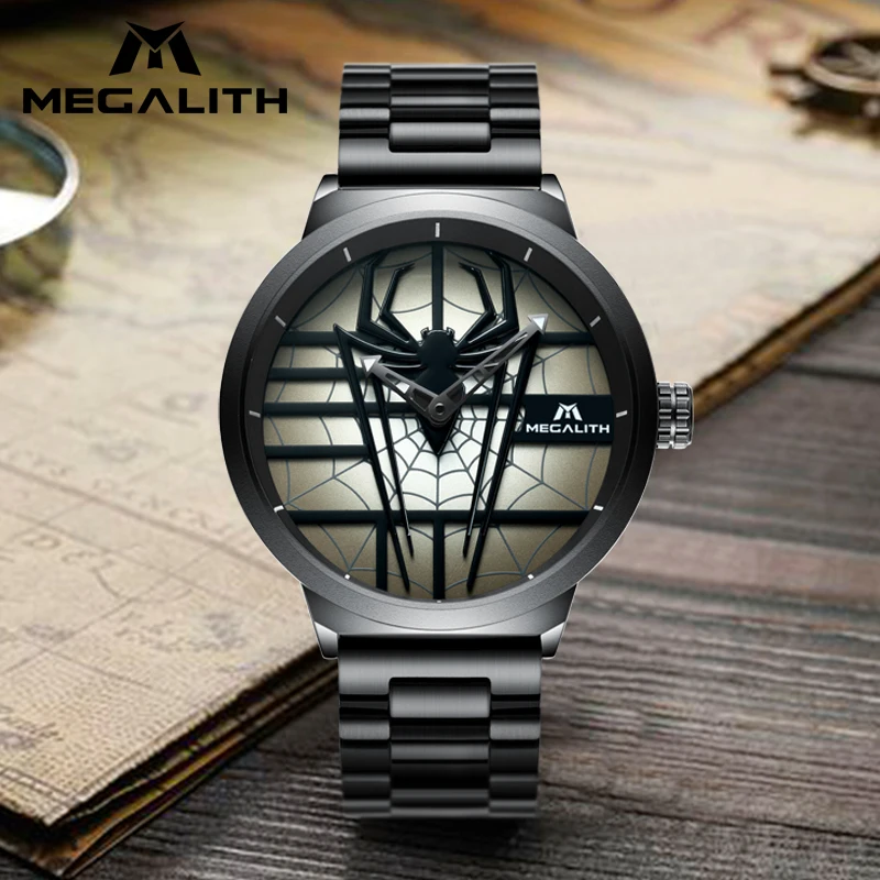 

2019 New Fashion Personality Spider Watch Men Waterproof Full Steel Strap Quartz Wristwatches Sport Watch For Men Reloj Hombre