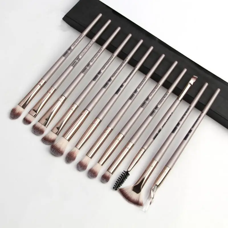 

Makeup Brushes Set 12 pcs/lot Eye Shadow Blending Eyeliner Eyelash Eyebrow Brushes For Makeup Nylon Hair Cosmetics Brush Kits