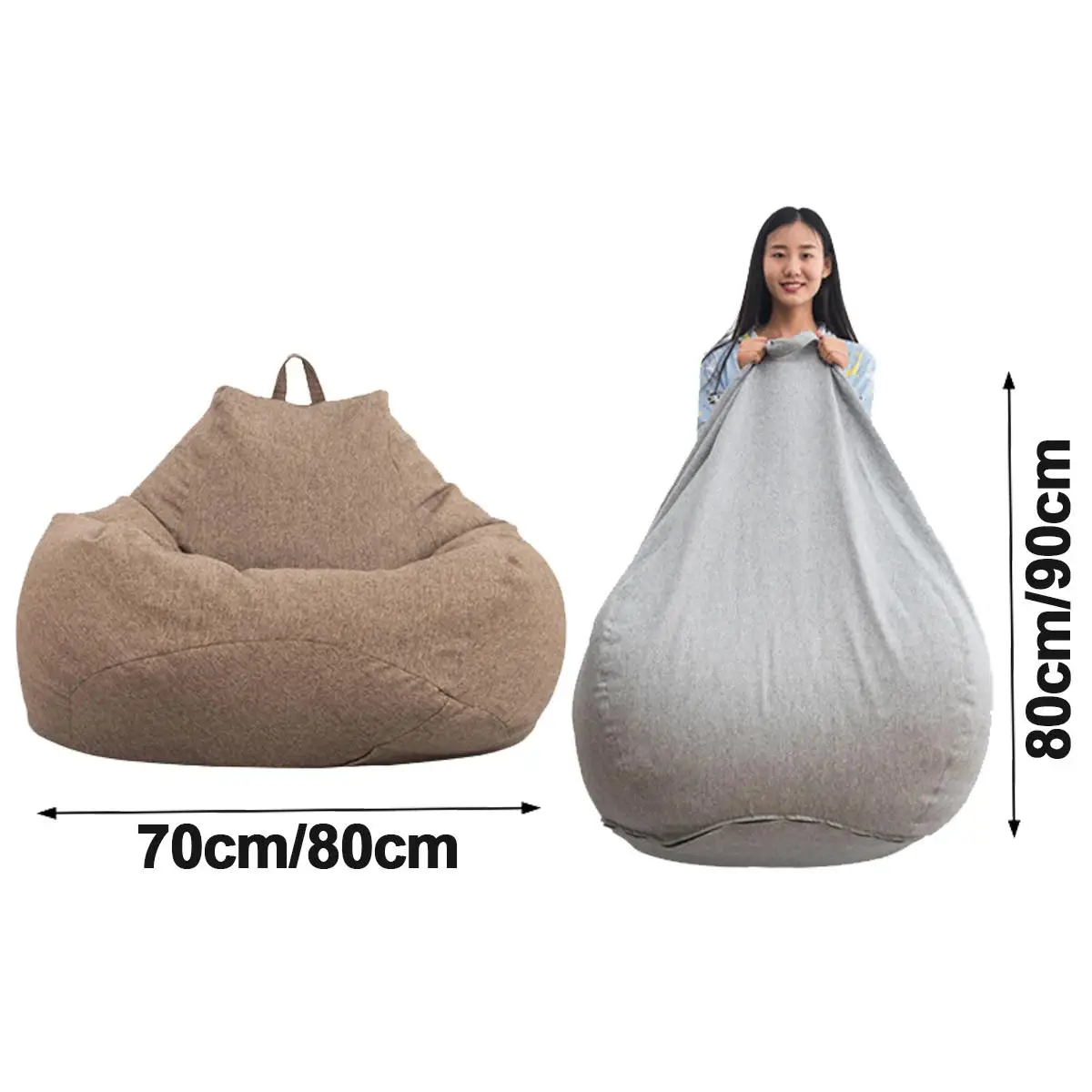 Ленивый BeanBag диваны из хлопковой льняной ткани шезлонг кресло мешок диван Чехлы стулья пуф слоеного дивана татами мебель для гостиной