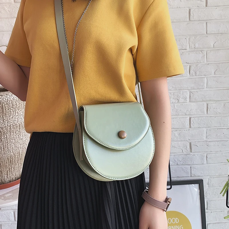 

2019 New Woman Crossbody Bag For Women Messemger Bags Pu Leather Shoulder Bag Fashion Famous Brand Lady Semicircle Saddle OC441