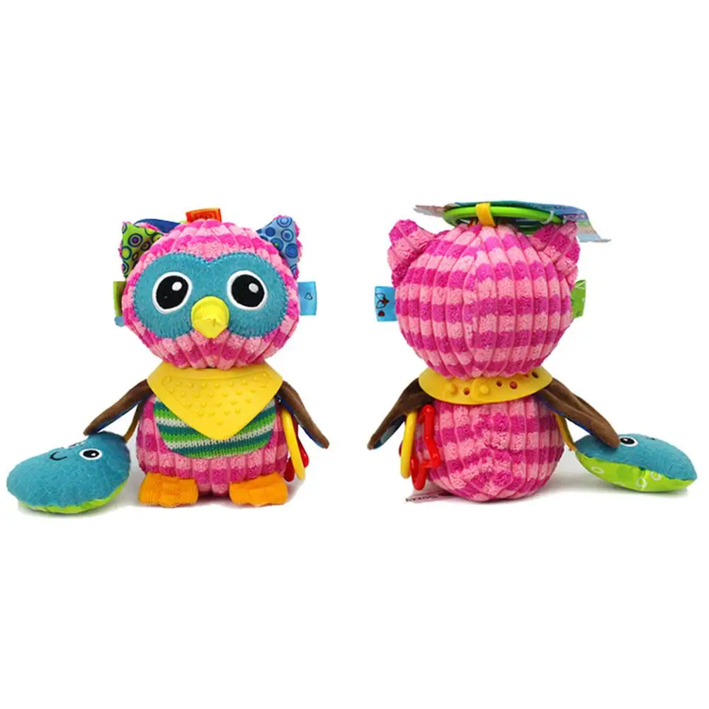 Baby Multi-functional Animal Plush Doll Rattle Ring Bell Bed Hanging Toy Teether Toys for Kids 
