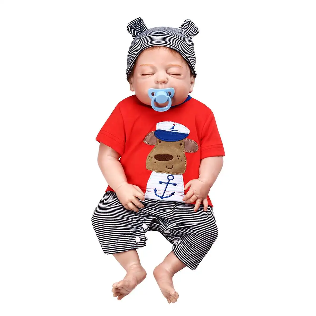 

Lifelike 23" 58cm Reborn Sleeping Baby Silicone Vinyl Realistic Newborn Boy Doll Adorable Toddler Infant Doll Accessories Gift