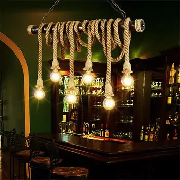 

Vintage Hemp Rope Electric Cord Wire for DIY E27 Edison Bulb Pendant Light Decor Lamp Single Natural Jute Light Bulb