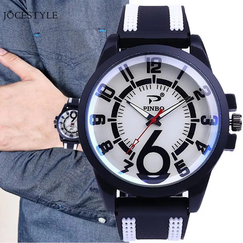 

Fashion Men Large Dial Sports Watch Casual Silicone Strap Quartz Watches Man Military Clock Relogio Masculino Dropshipping