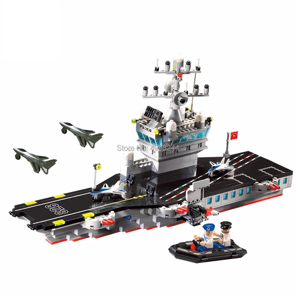 

826 508pcs Military Aircraft Carrier Enlighten Building Blocks Bricks Toy