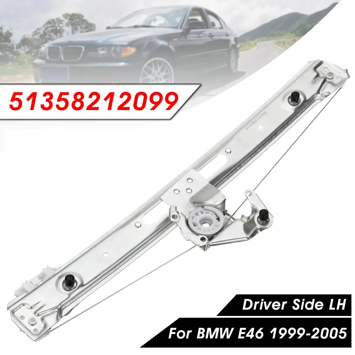 

Rear Left Power Window Regulator For BMW E46 3 Series 323i 325i 325Xi 1999 - 2005 Driver Side 51358212099