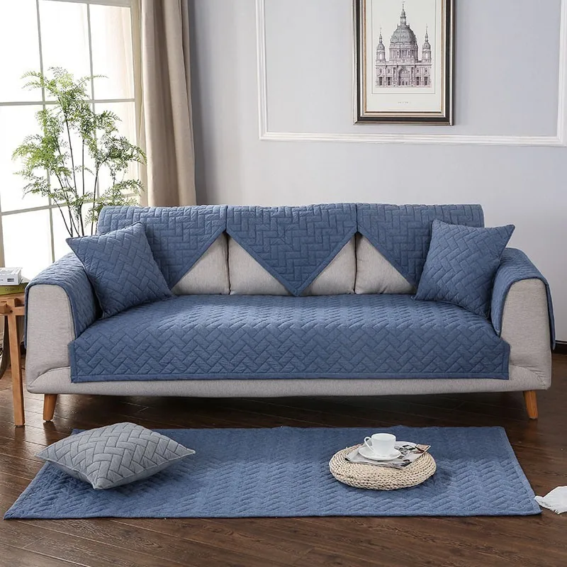 1 шт сплошной цвет домашний диван-покрывало кровать коврик для йоги хлопок Противоскользящая диванная Подушка Чехол разные размеры диванное полотенце