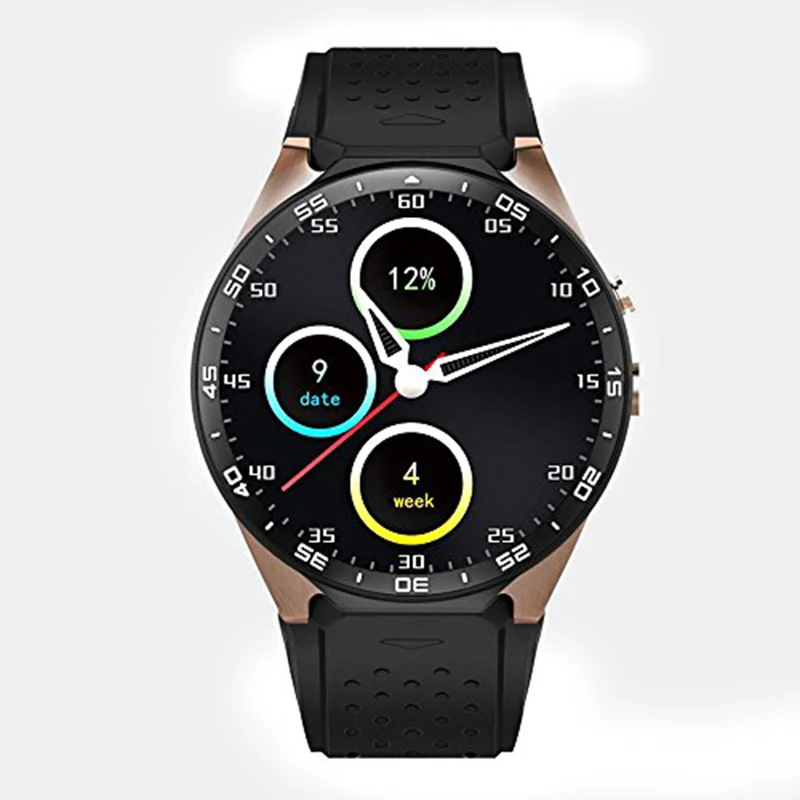KW88 Smart Watch Android 5.1 GPS 3G WIFI Smartwatch Mtk6580 Bluetooth SIM Android Camera Heart Rate Monitor Smart Watch (A)