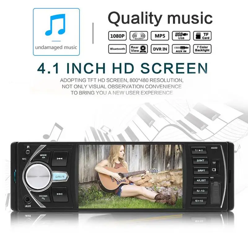 Автомагнитола 1 DIN mp3 плеер 4 дюйма MP5 FM Bluetooth сенсорный экран стерео камера