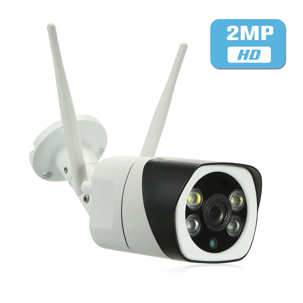 

1080P HD Bullet WIFI Camera Outdoor Waterproof Wireless IP Camera 2.0MP Two Way Audio 2pcs Array IR Leds +2pcs White Light Lamps