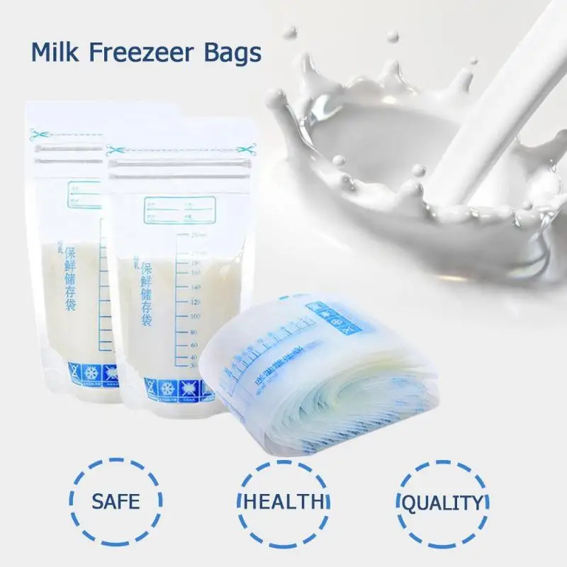 

1/10/20/30PCS 250ml Mother Milk Baby Food Storage Milk Freezer Bags Breast Milk Fresh-keeping Bag New Baby Safe Feeding Bags