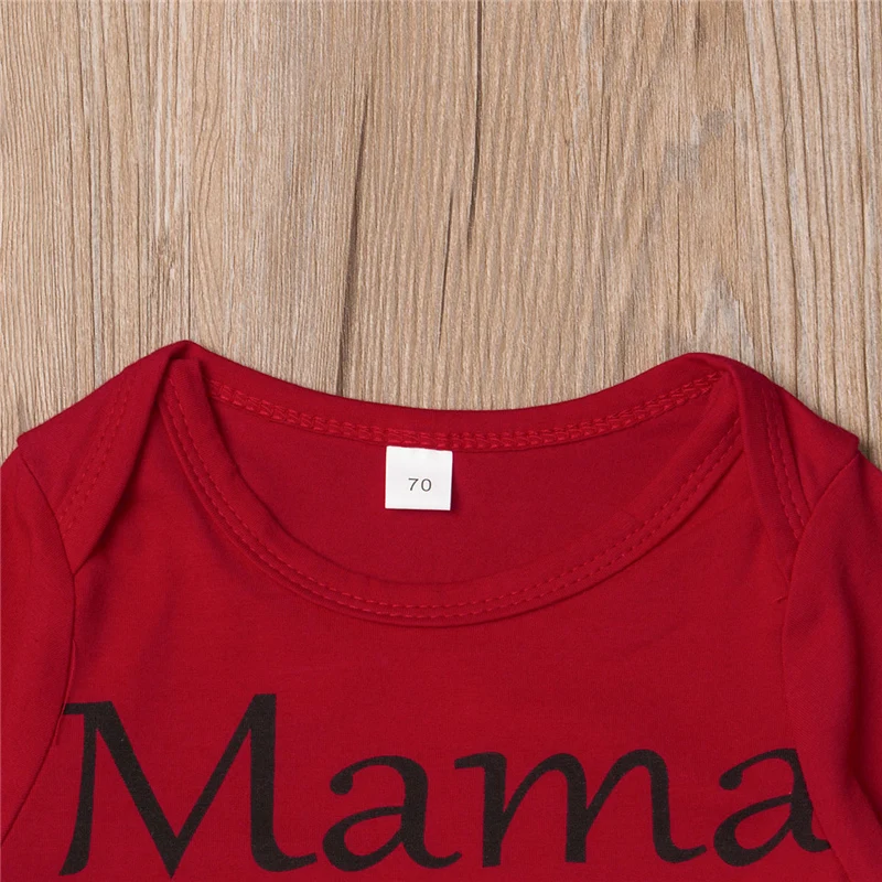 Mama is my Valentine/Одежда для новорожденных мальчиков и девочек, комплект из 3 предметов: комбинезон+ штаны на возраст от 0 до 12 месяцев