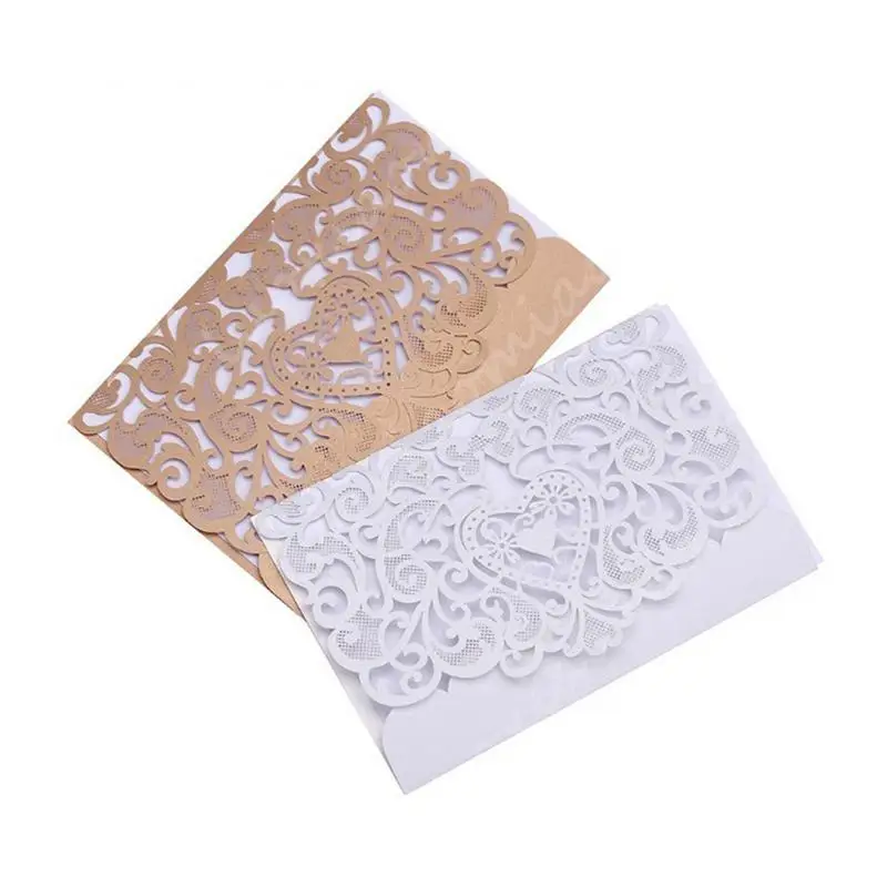  10pcs/set European Wedding Invitations Laser Cutting Invitation Card for Wedding Blank Inner Sheet  - 32966879620