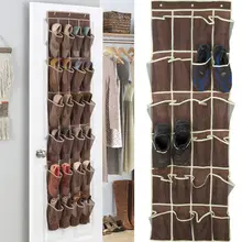 Новые Полезные 24 карман над дверью обуви Организатор стойки Висячие хранения экономии пространства вешалка