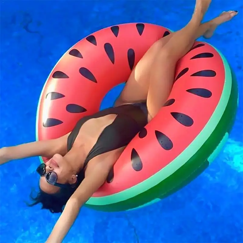 

Large watermelon swimming ring Adult inflatable swimming ring seat with pump