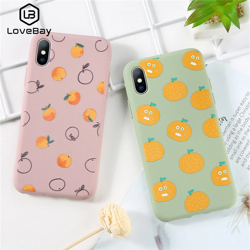 Lovebay для iphone 6 S Plus 7 8 Shell летний свежий оранжевый чехол X XR XS MAX мягкий из ТПУ |