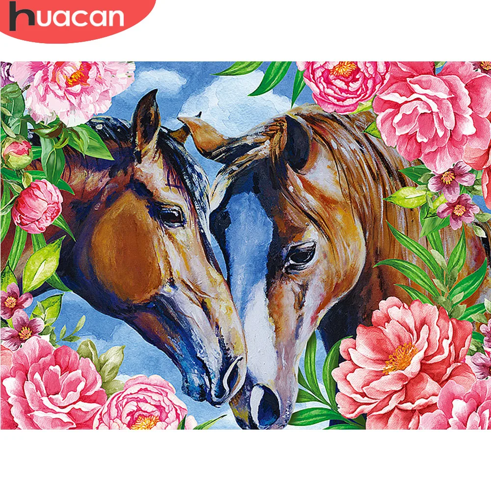

HUACAN Diamond Embroidery Full Display Aanimals Diamond Painting New Square Stones Horse Pictures Of Rhinestones Needlework