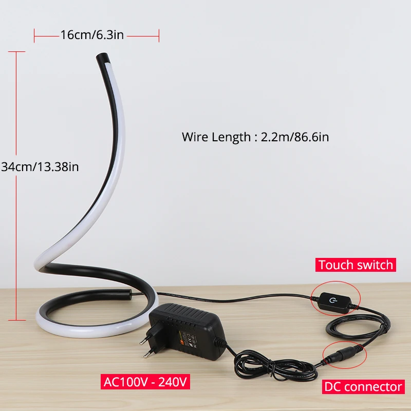 Online Lámpara de escritorio toque encendido apagado cambio de regulación Luz de mesa LED luz de noche aluminio dormitorio junto a la iluminación decorativa luz de lectura