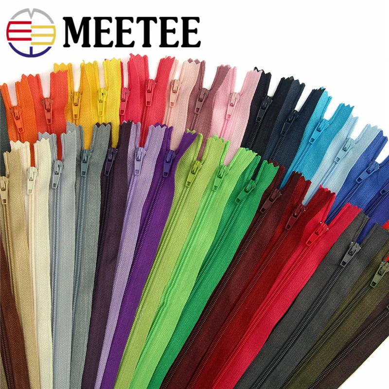 

20pcs Meetee 3# Colorful 20cm Closed End Nylon Coil Zippers for Sewing Garments Trousers Tailor Sewing Craft Accessories 40color