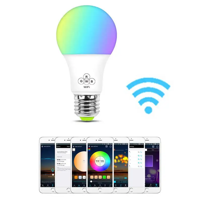 WI-FI Smart музыка лампы 4,5 W E27 RGB затемнения Поддержка Alexa Google Voice Управление светодиодные лампы