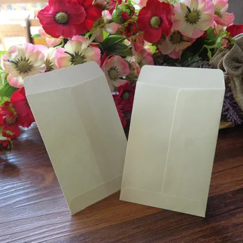 

20pcs Cream Solid Card Kids Postcard For Student for Lomo Favor Storage 7x10cm+1.5cm Paper Envelope