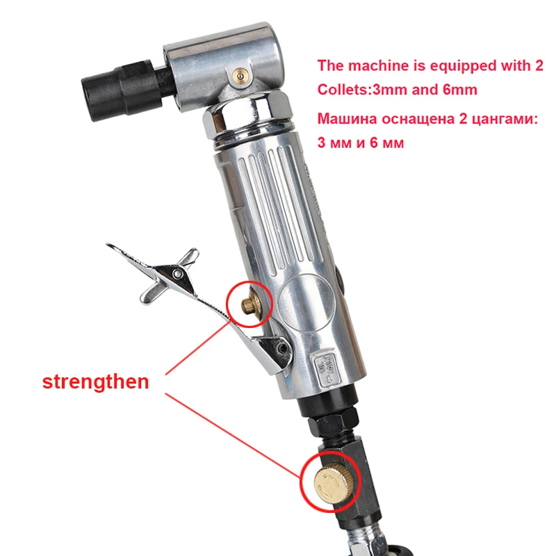 

20000rpm 90 Degree Pneumatic Air Angle Die Grinder Mill Engraving Grinding Portable Tool