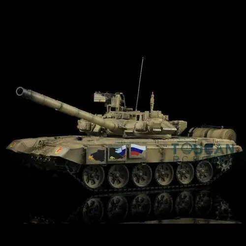 Henglong 1/16 желтый 6,0 материнская плата инфракрасный бой пластик Россия T90 р/у Танк 3938 Вт/360 Вращение башни красный глаз TH12994