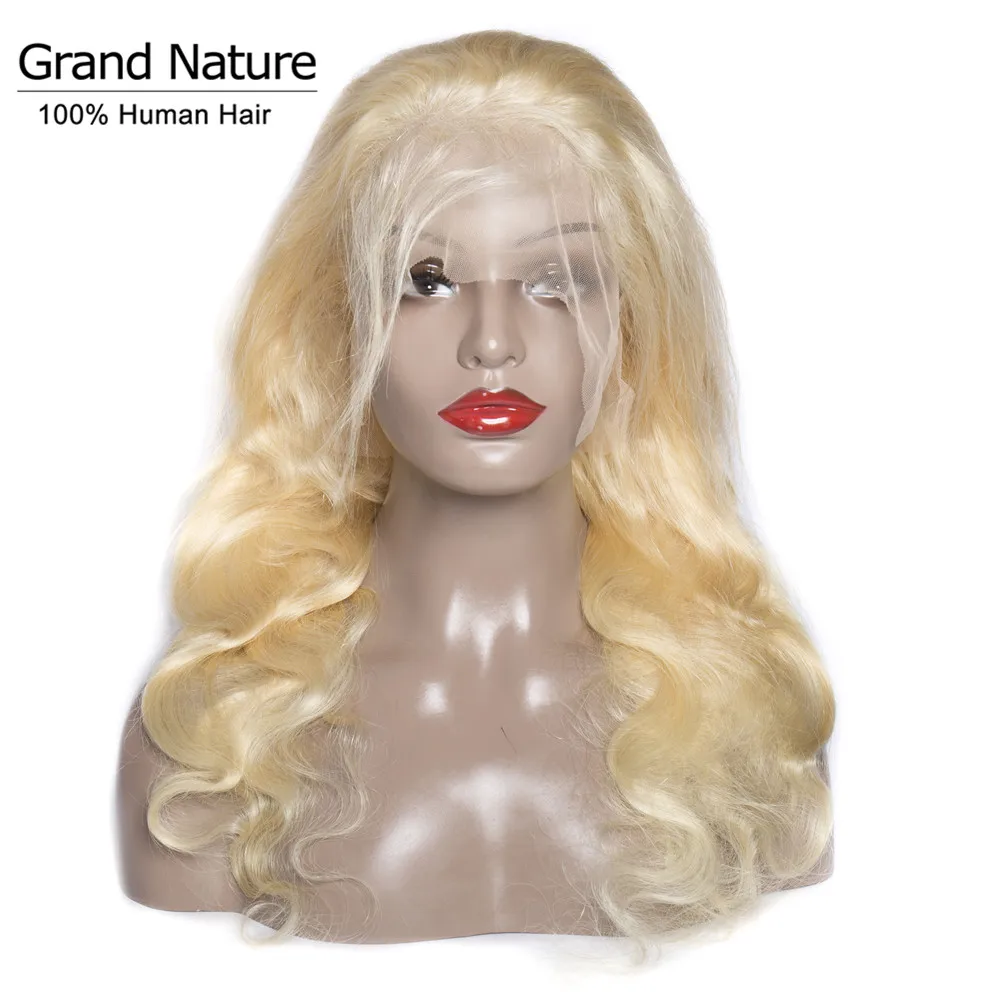 

613 blonde malaysian body wave human hair wig Full Lace Wig body wave With Baby Hair hairline Light 150% Density 8-28inch