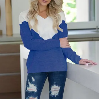 

Fashion Women Long Sleeve Loose Knitwear Autumn Winter Warm V-neck Casual Jumper Sweater Ladies Elegant Pullover Tops Sweater