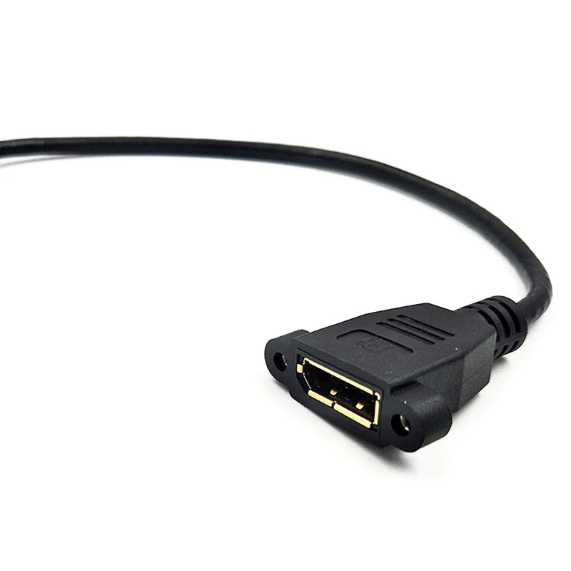 DP кабель 12 дюймов/30 см 90 градусов Displayport (DP) Male DisplayPort Female с резьбовым отверстием