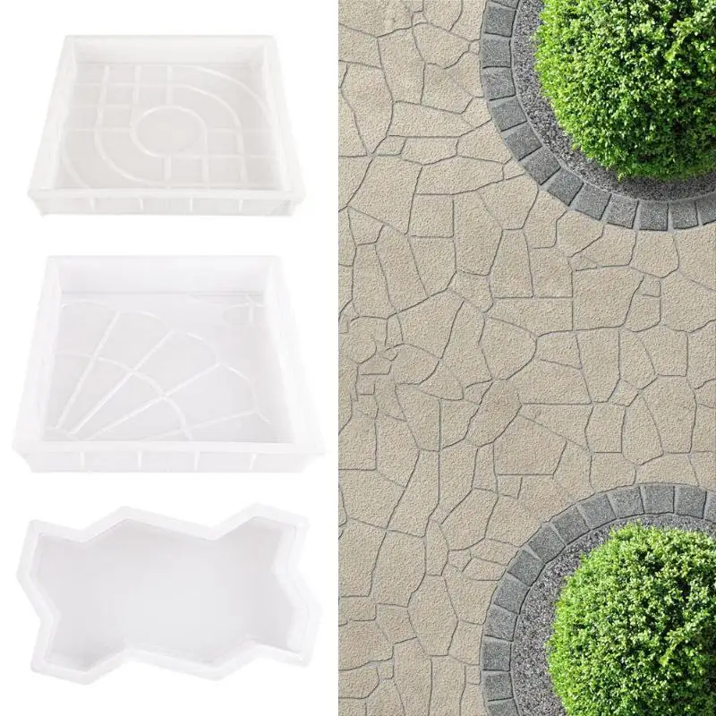 

Garden Pavement Mold DIY Walk Manually Road Path Propylene Paving Cement Brick Stone Concrete Moulds Garden Tools