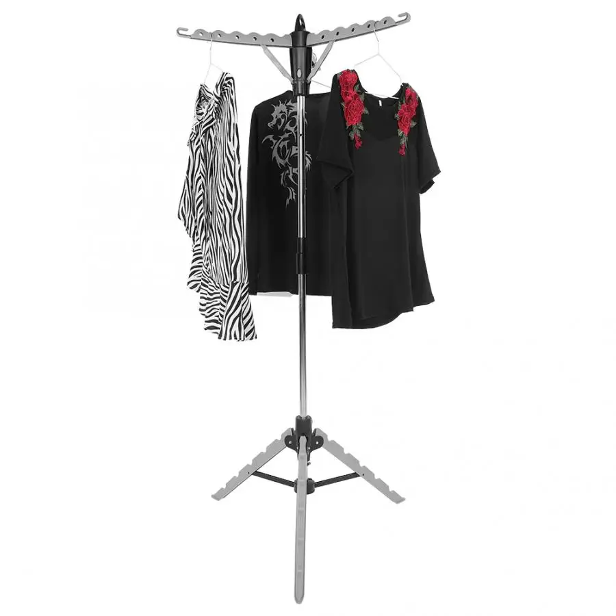 

Folding Transportable Clothes Horse Laundry Clothes Hanger Drying Airing Tripod Rack Stand Drying Tripod Rack