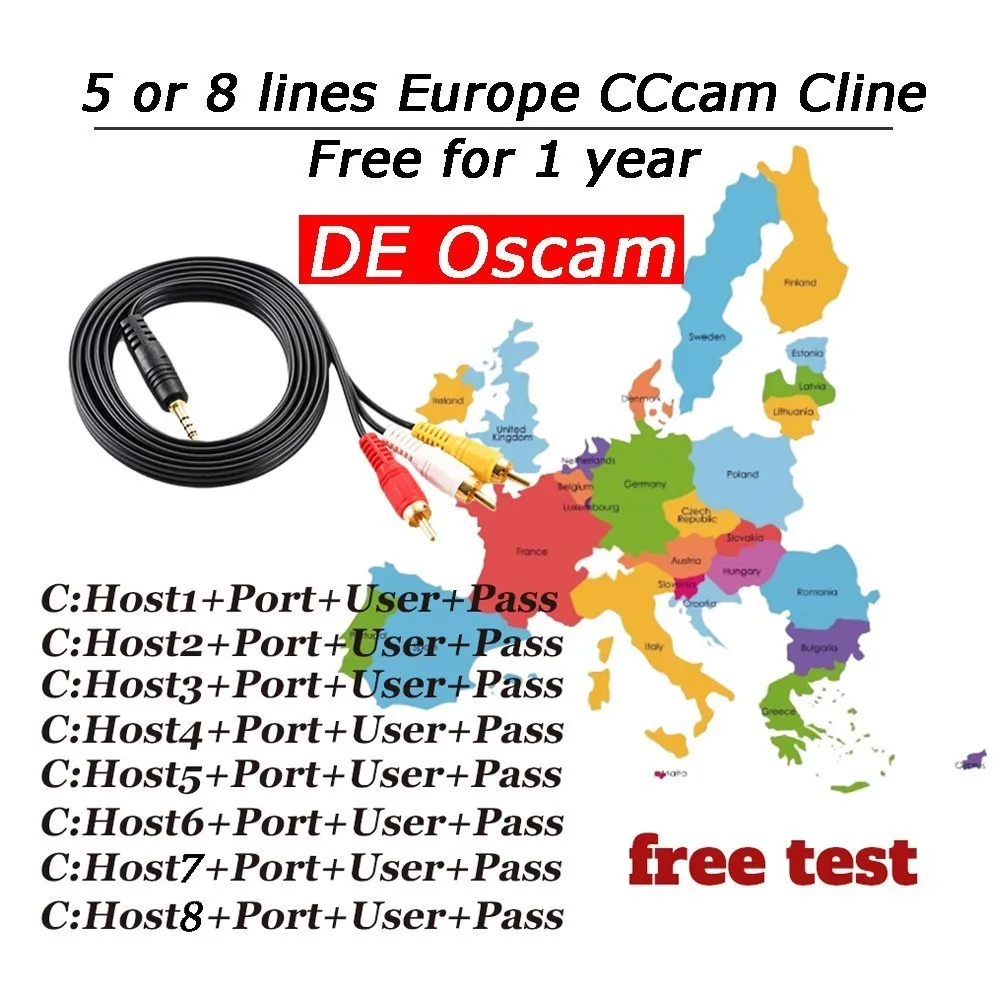 

Oscam Germany Cline For 1 Year Europe DVB-S2 Cccam Satellite Receiver Spain SAT TV Decoder Portugal Poland Italy Netherlands