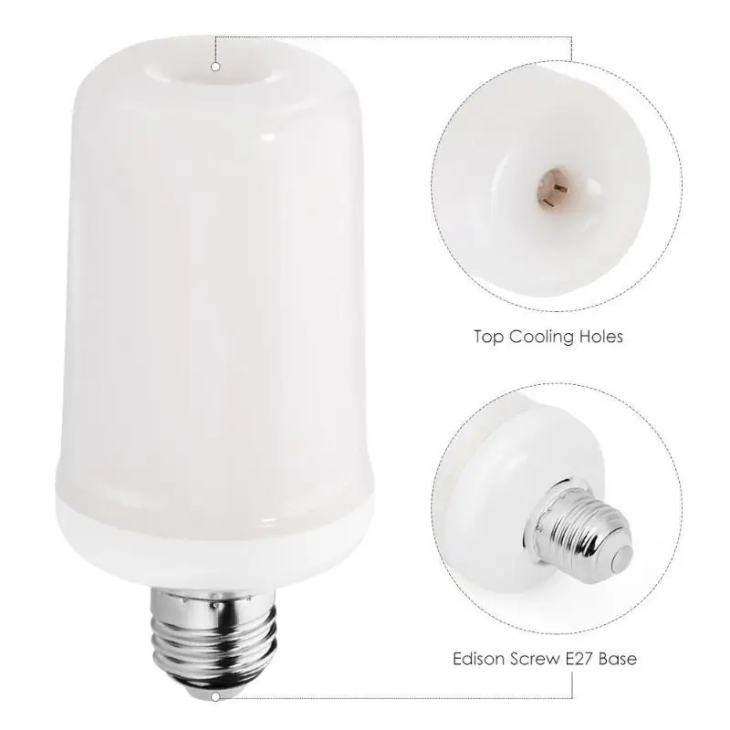 E27 SMD2835 108LED эффект пламени лампочка Мерцающая эмуляция поддельный огонь Бар