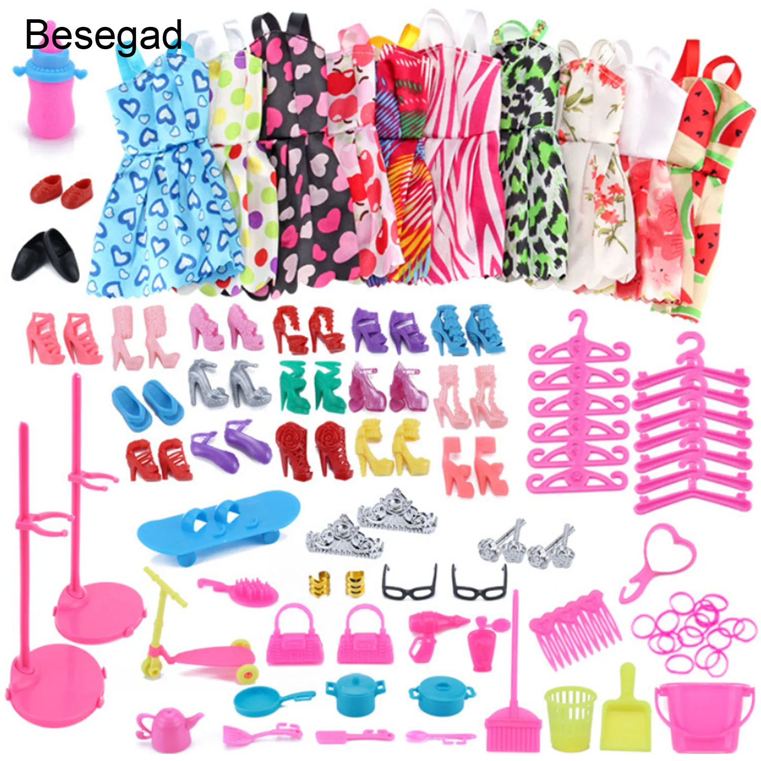 Besegad 10 шт. мини-Кукольное платье юбка одежда 75 кукольная вешалка на высоком