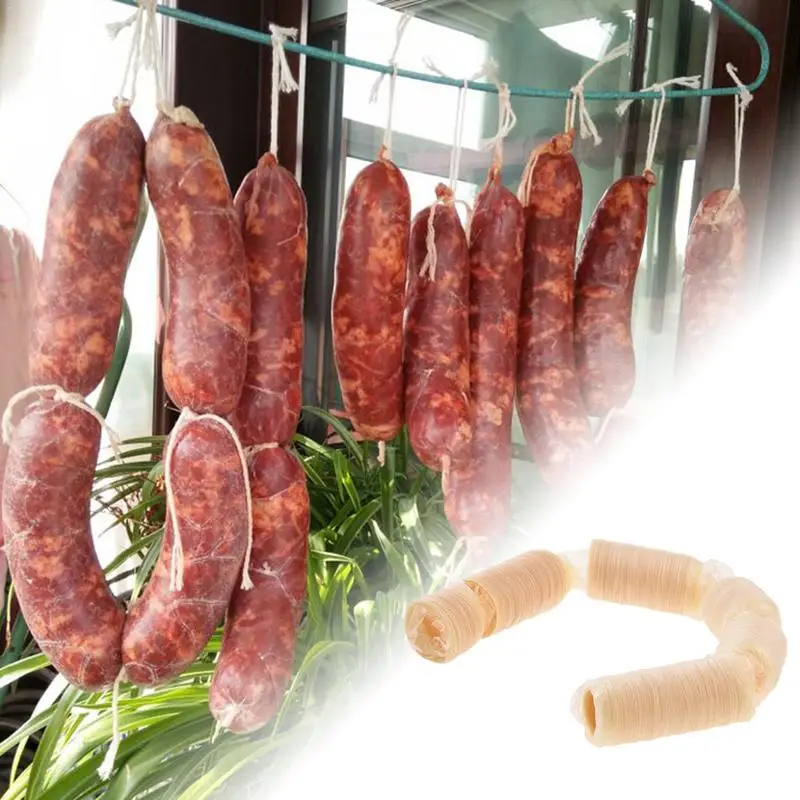 

Roast Sausage Dried Sausage Shell Sausage Hot Dog Collagen Casing Sausage Tools Salami Cooking Casings Kitchen 14M X 26MM