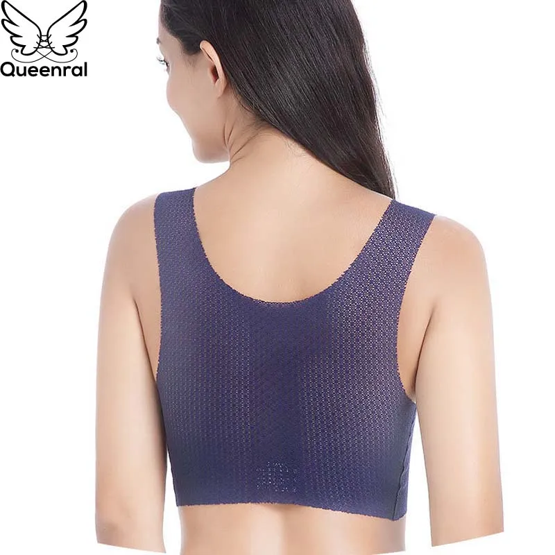 Ceny Queenral bez szwu kobiet biustonosze Plus rozmiar biustonosz 3XL 4XL 5XL 6XL biustonosz biustonosz nieusztywniany push up duży rozmiar aktywny biustonosz bez fiszbin bielizna